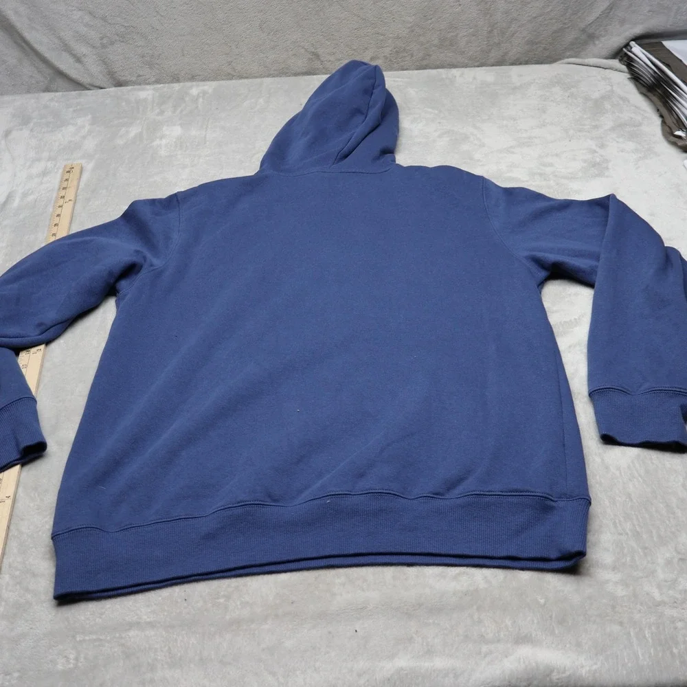 North Face Hoodie Mens Medium Blue Half Dome Pullover Fleece Classic Sweatshirt